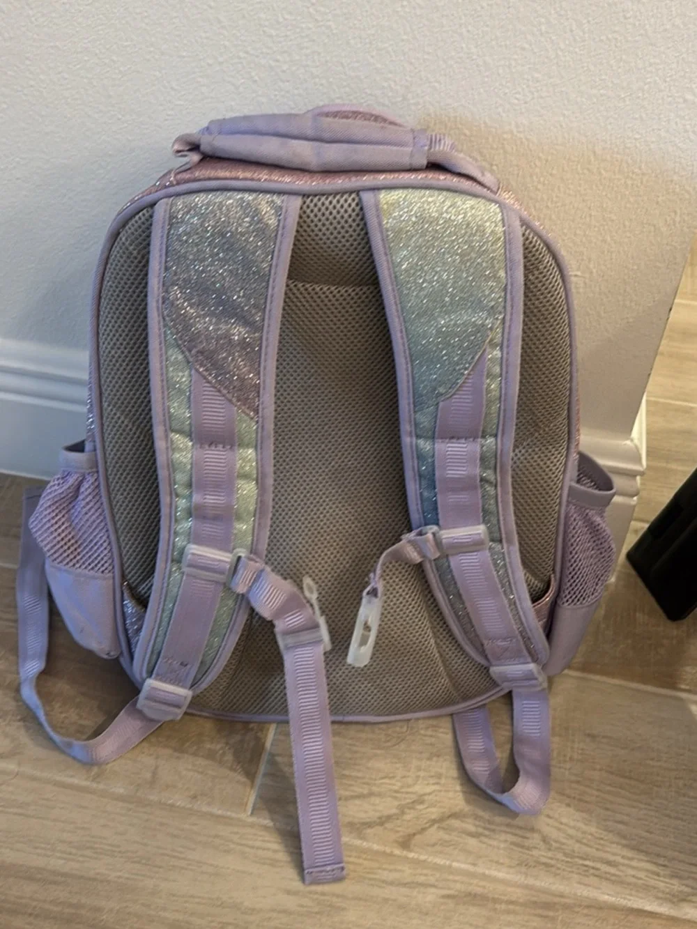 Pottery Barn Kids Glitter Lilac and Iridescent Backpack